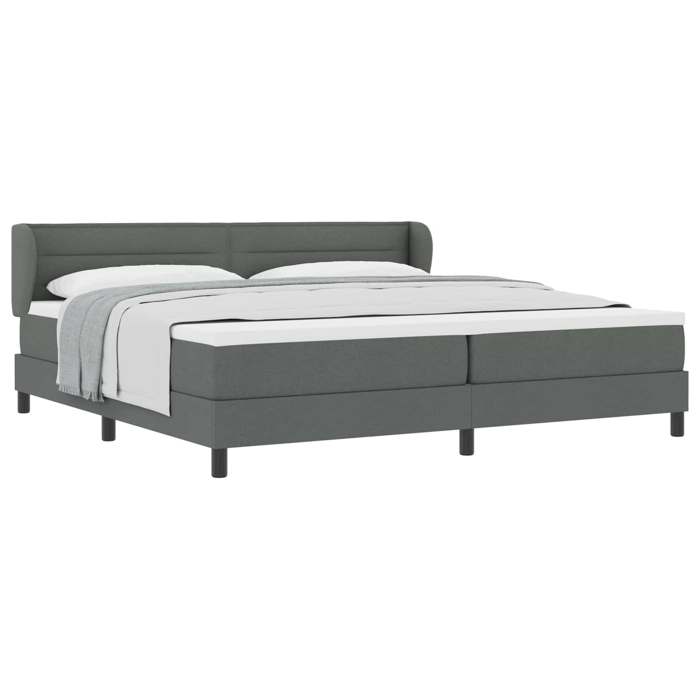 Boxspringbed met matras Donkergrijs 200 x 200 cm Stof is nu te koop bij PeponiXL, paradijselijk wonen!