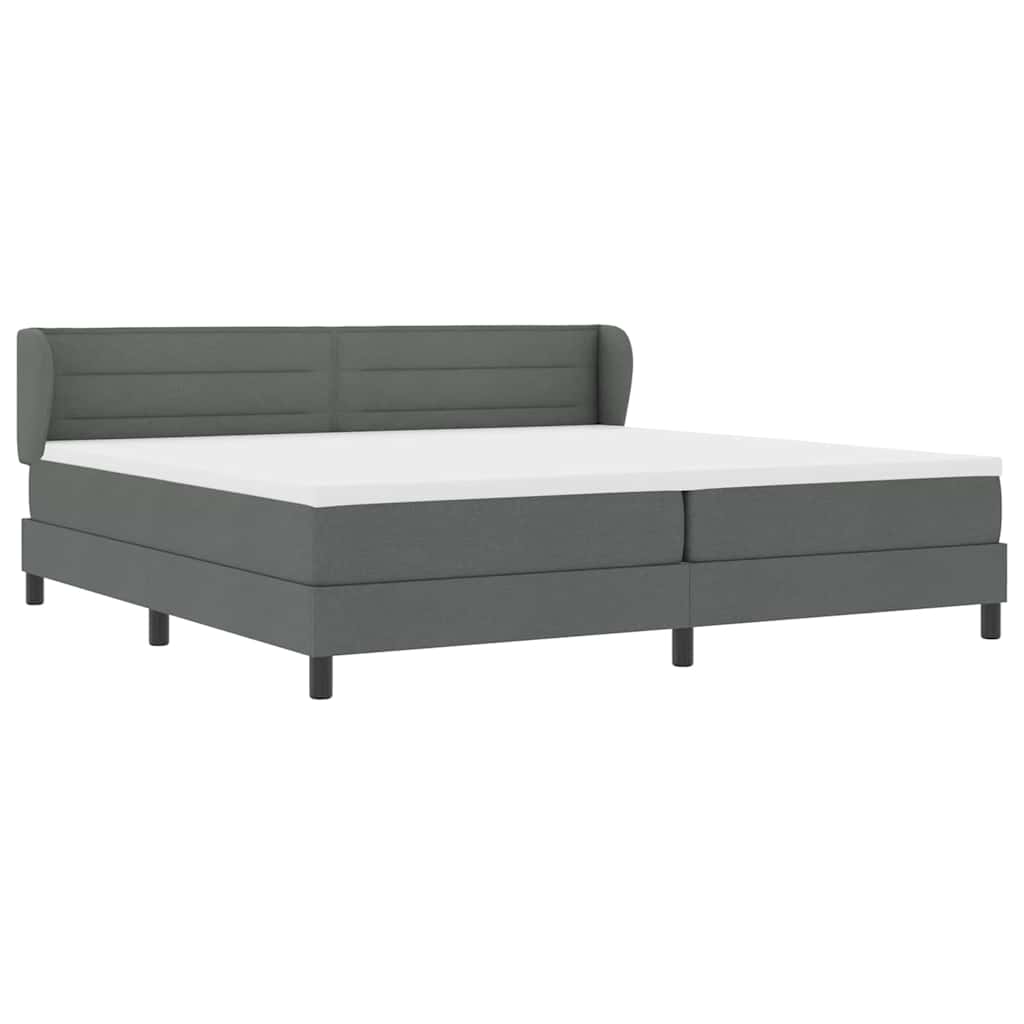 Boxspringbed met matras Donkergrijs 200 x 200 cm Stof is nu te koop bij PeponiXL, paradijselijk wonen!