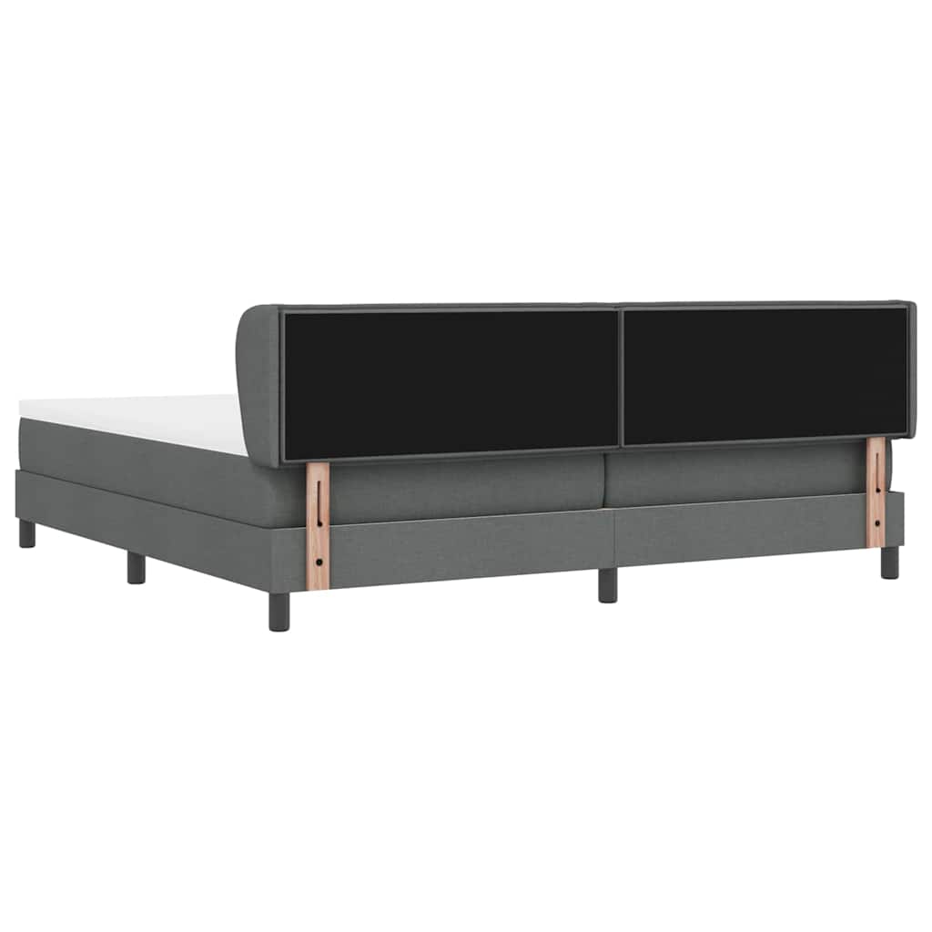 Boxspringbed met matras Donkergrijs 200 x 200 cm Stof is nu te koop bij PeponiXL, paradijselijk wonen!