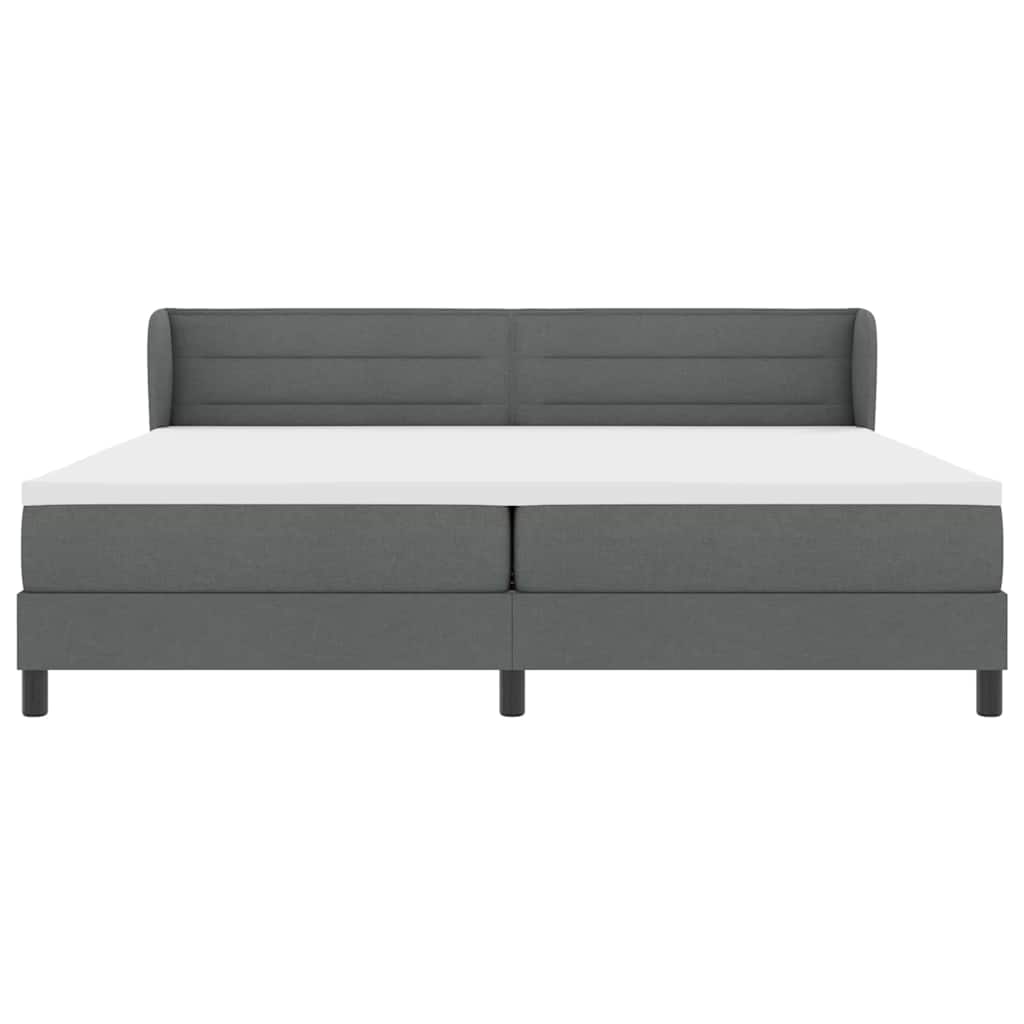 Boxspringbed met matras Donkergrijs 200 x 200 cm Stof is nu te koop bij PeponiXL, paradijselijk wonen!