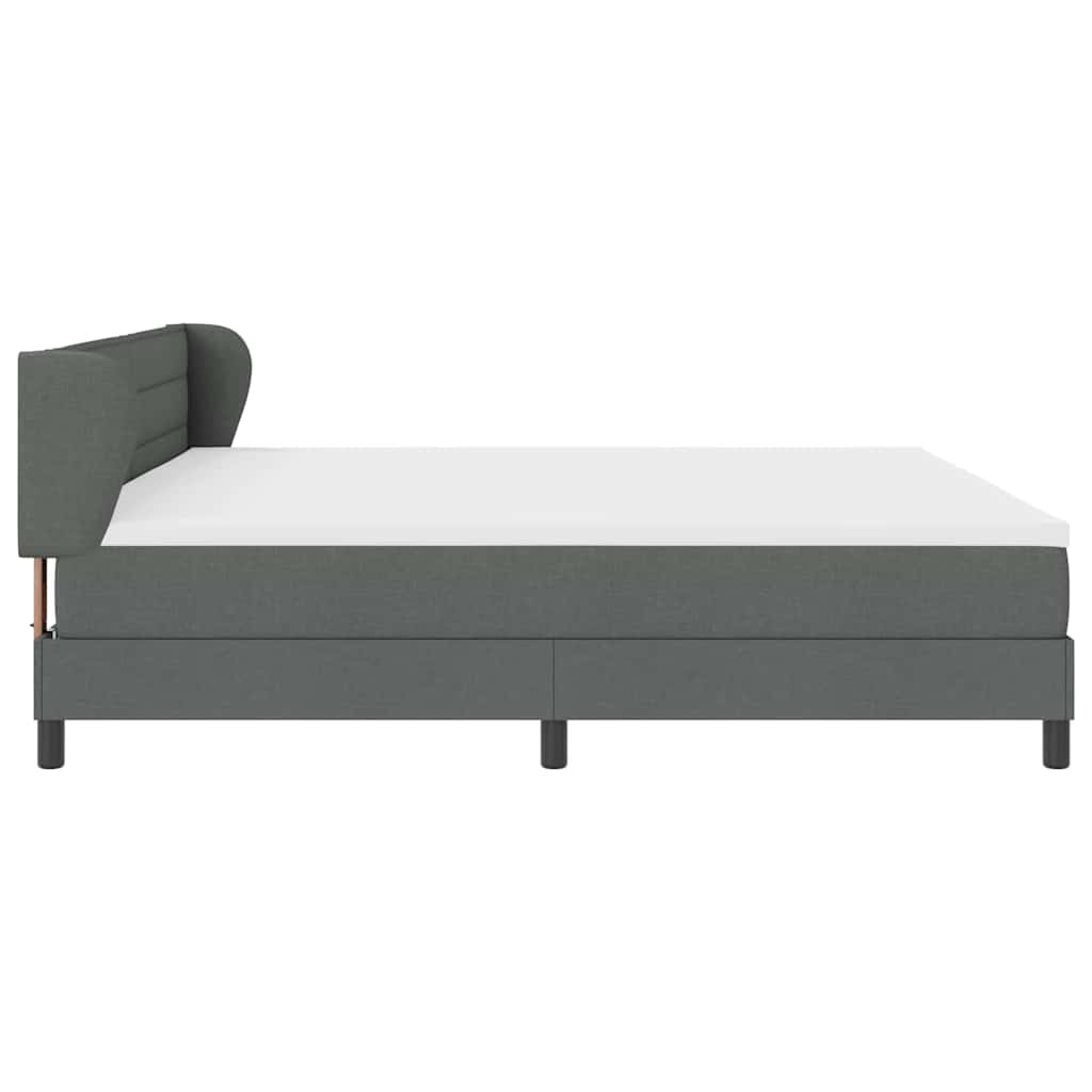 Boxspringbed met matras Donkergrijs 200 x 200 cm Stof is nu te koop bij PeponiXL, paradijselijk wonen!