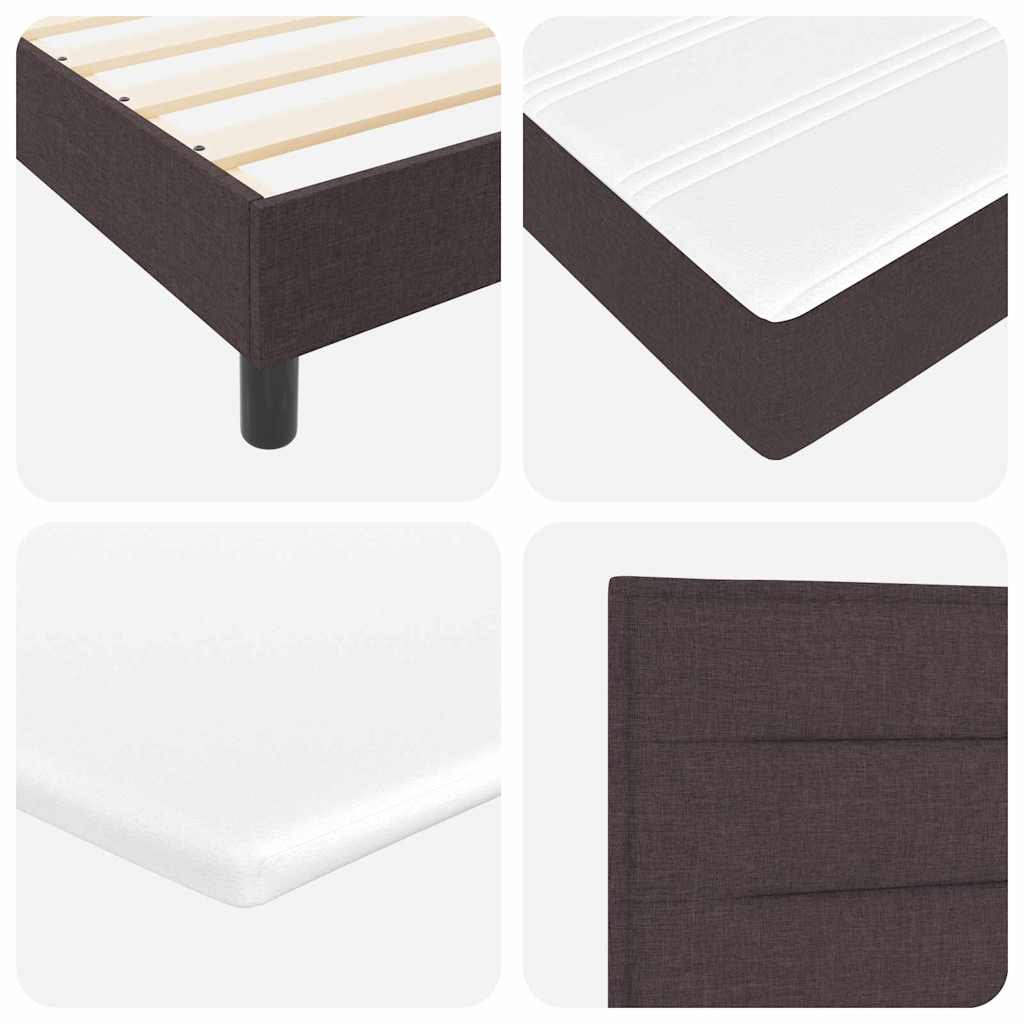 Boxspringbed met matras Donkerbruin 200 x 200 cm Stof is nu te koop bij PeponiXL, paradijselijk wonen!