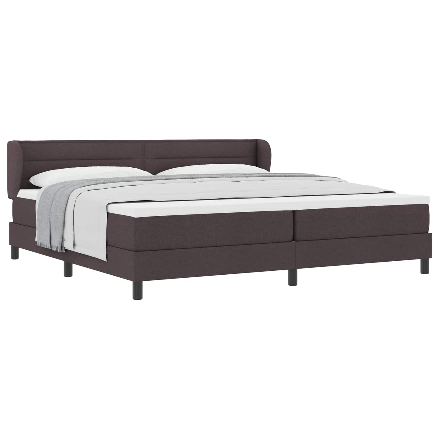 Boxspringbed met matras Donkerbruin 200 x 200 cm Stof is nu te koop bij PeponiXL, paradijselijk wonen!