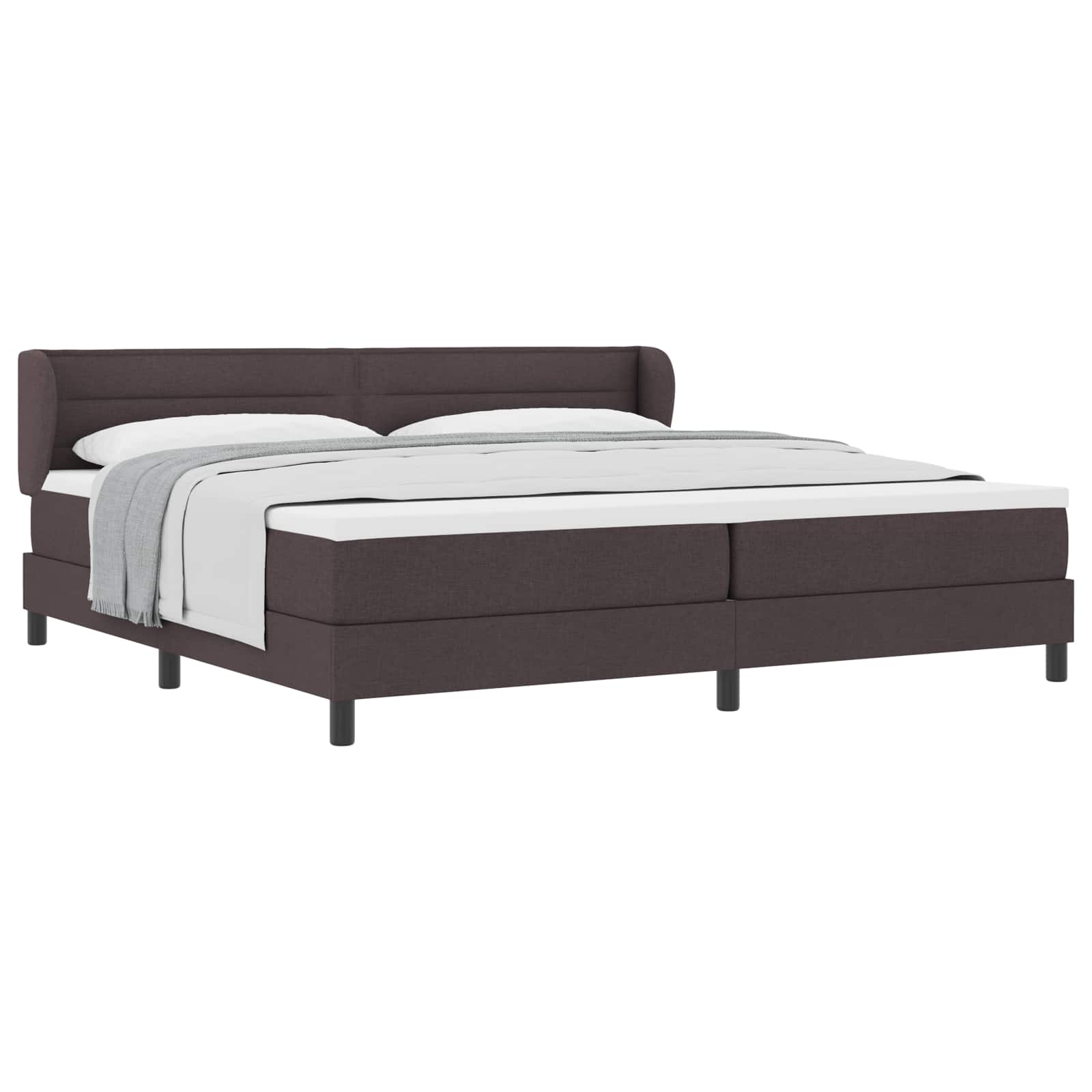 Boxspringbed met matras Donkerbruin 200 x 200 cm Stof is nu te koop bij PeponiXL, paradijselijk wonen!