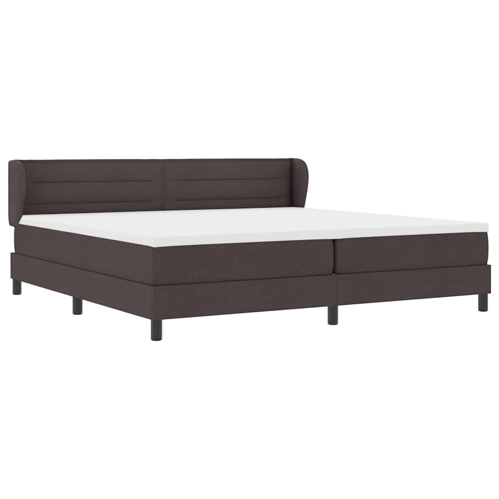 Boxspringbed met matras Donkerbruin 200 x 200 cm Stof is nu te koop bij PeponiXL, paradijselijk wonen!