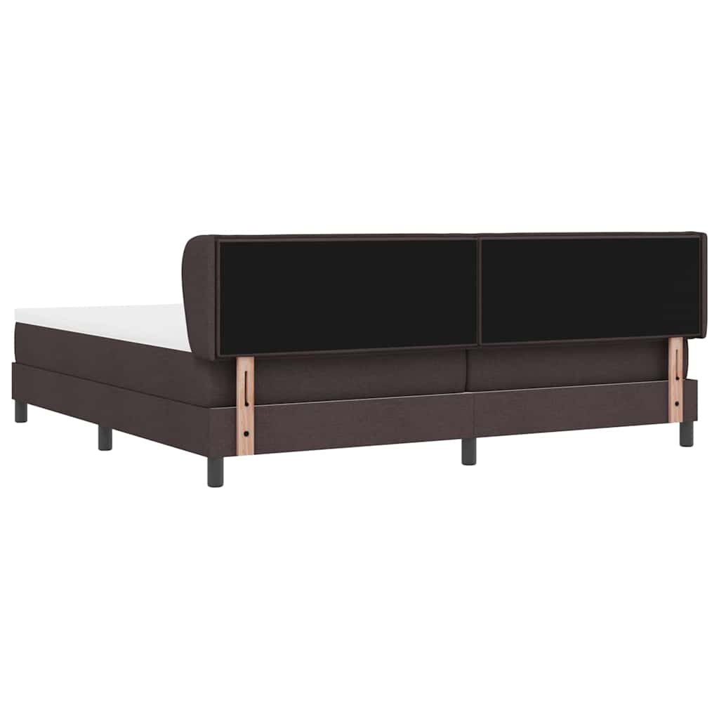Boxspringbed met matras Donkerbruin 200 x 200 cm Stof is nu te koop bij PeponiXL, paradijselijk wonen!
