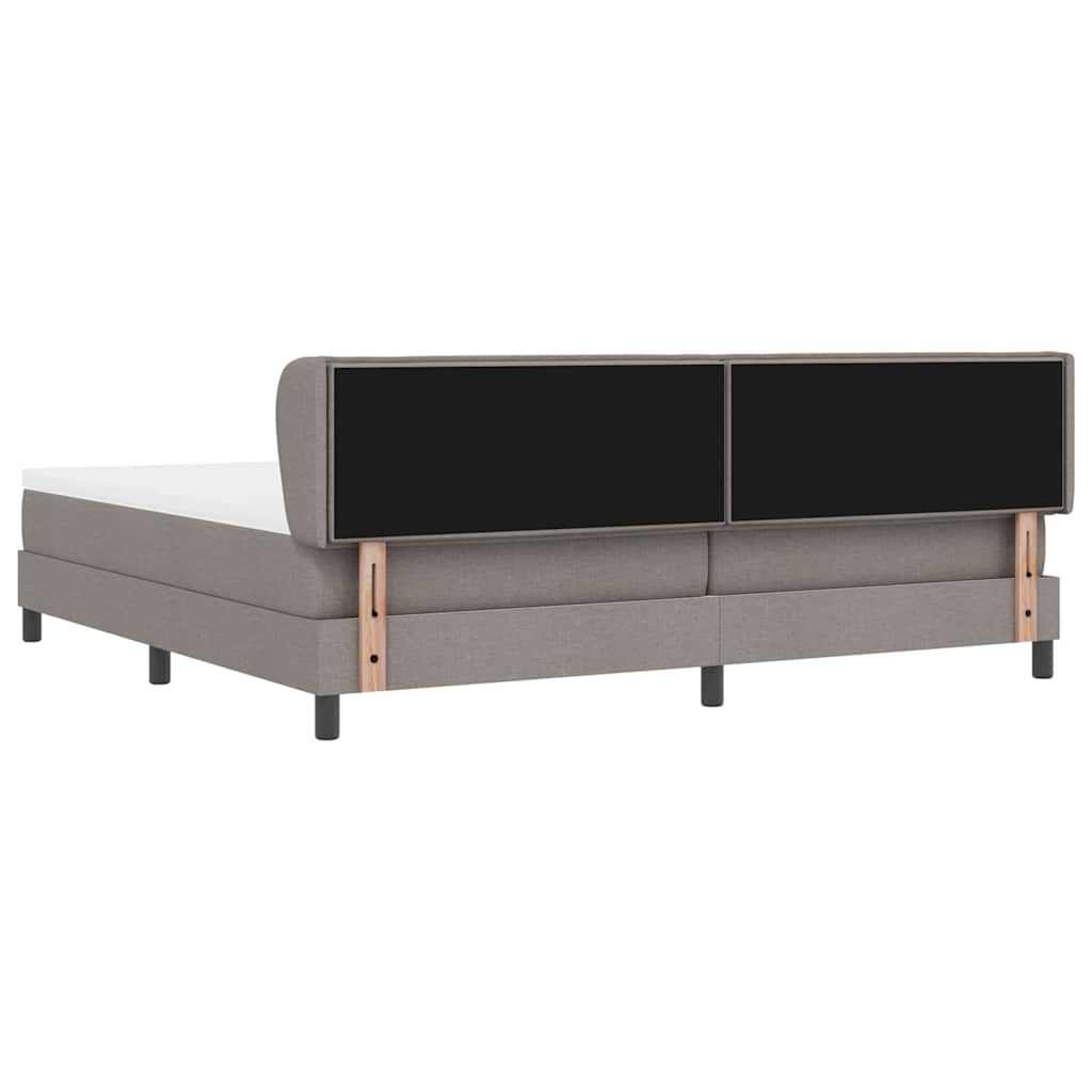 Boxspringbed met matras met hoofdeinde Taupe 200 x 200 cm Stof is nu te koop bij PeponiXL, paradijselijk wonen!