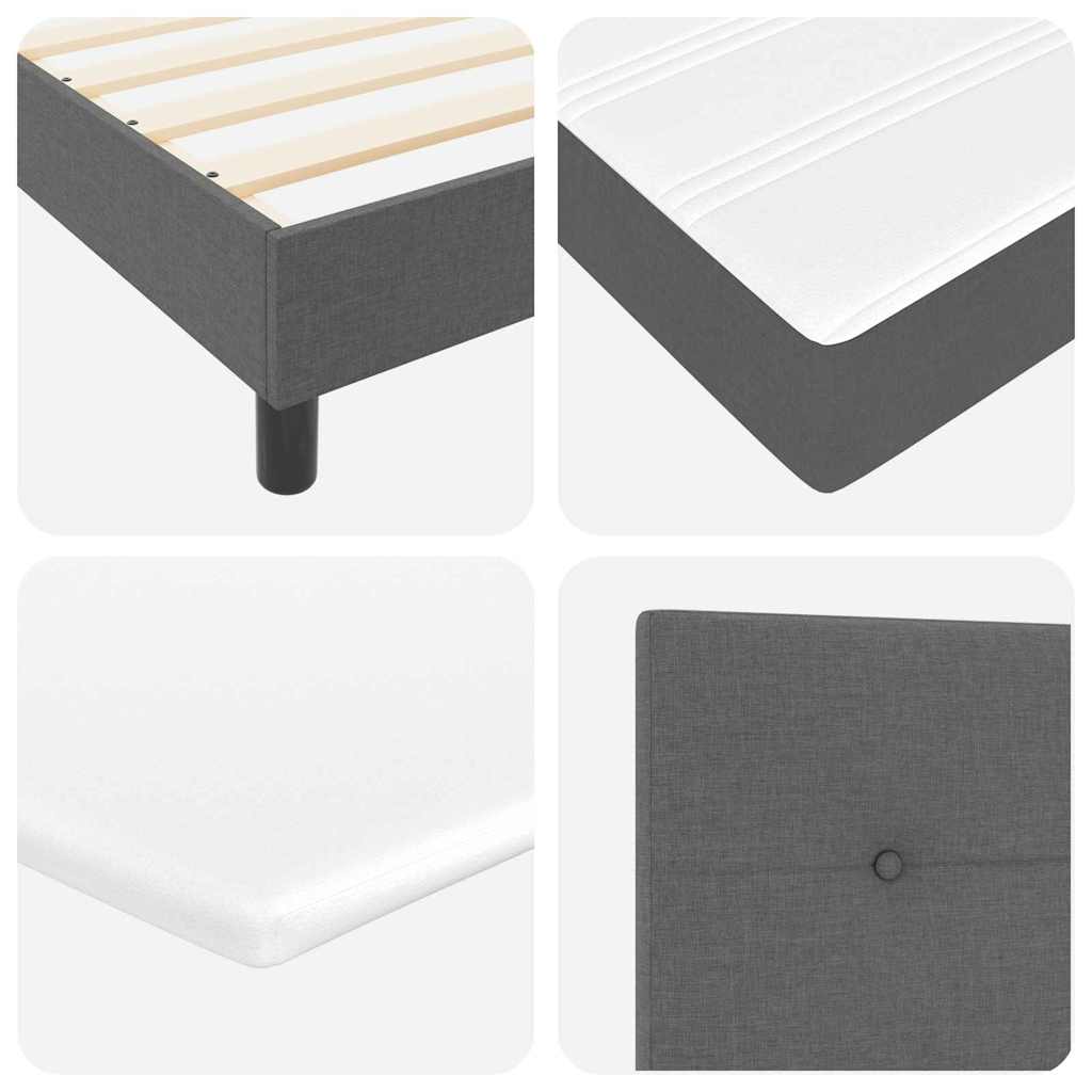 Boxspringbed met matras Donkergrijs 90 x 190 cm Stof is nu te koop bij PeponiXL, paradijselijk wonen!