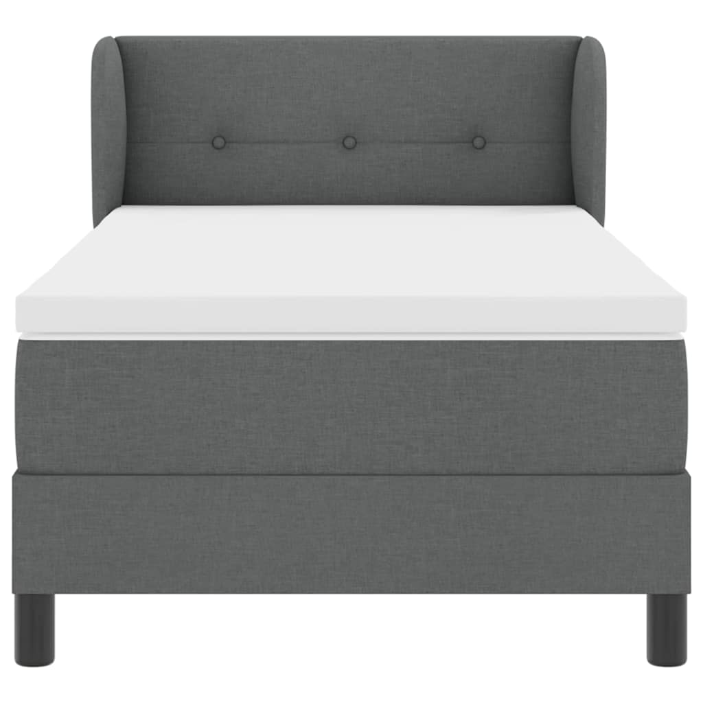 Boxspringbed met matras Donkergrijs 90 x 190 cm Stof is nu te koop bij PeponiXL, paradijselijk wonen!