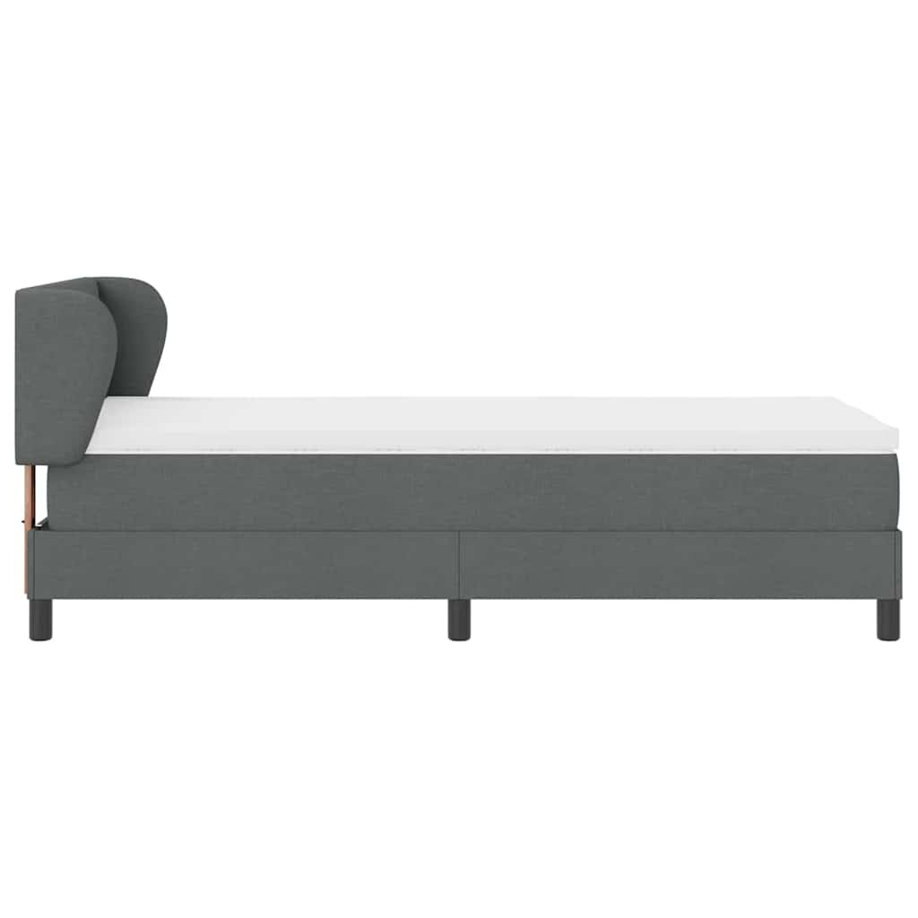 Boxspringbed met matras Donkergrijs 90 x 190 cm Stof is nu te koop bij PeponiXL, paradijselijk wonen!