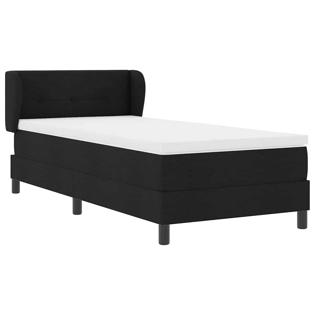 Boxspringbed met matras met hoofdeinde Zwart 90 x 190 cm Stof is nu te koop bij PeponiXL, paradijselijk wonen!