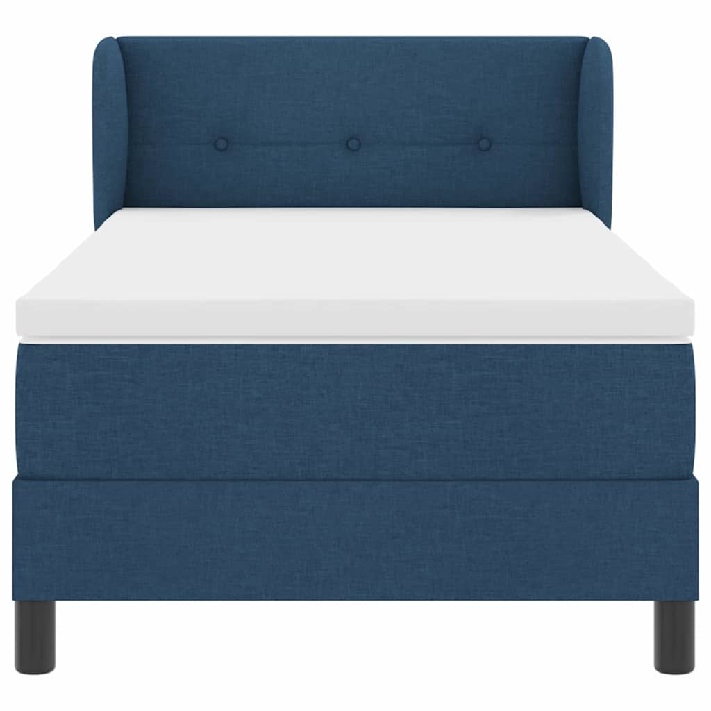 Boxspringbed met matras met hoofdeinde Blauw 90 x 190 cm Stof is nu te koop bij PeponiXL, paradijselijk wonen!