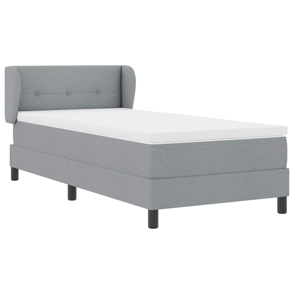 Boxspringbed met matras Lichtgrijs 90 x 200 cm Stof is nu te koop bij PeponiXL, paradijselijk wonen!