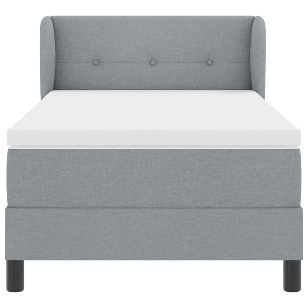 Boxspringbed met matras Lichtgrijs 90 x 200 cm Stof is nu te koop bij PeponiXL, paradijselijk wonen!
