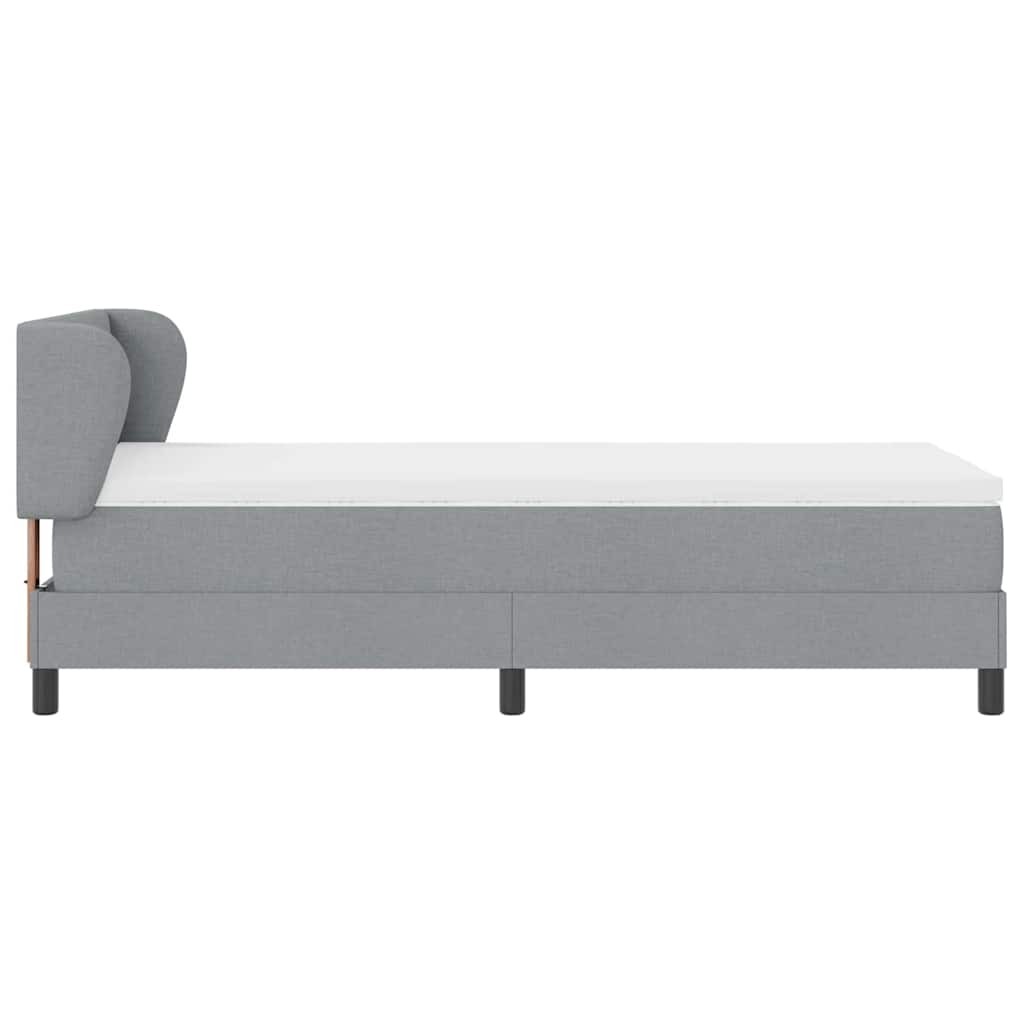Boxspringbed met matras Lichtgrijs 90 x 200 cm Stof is nu te koop bij PeponiXL, paradijselijk wonen!