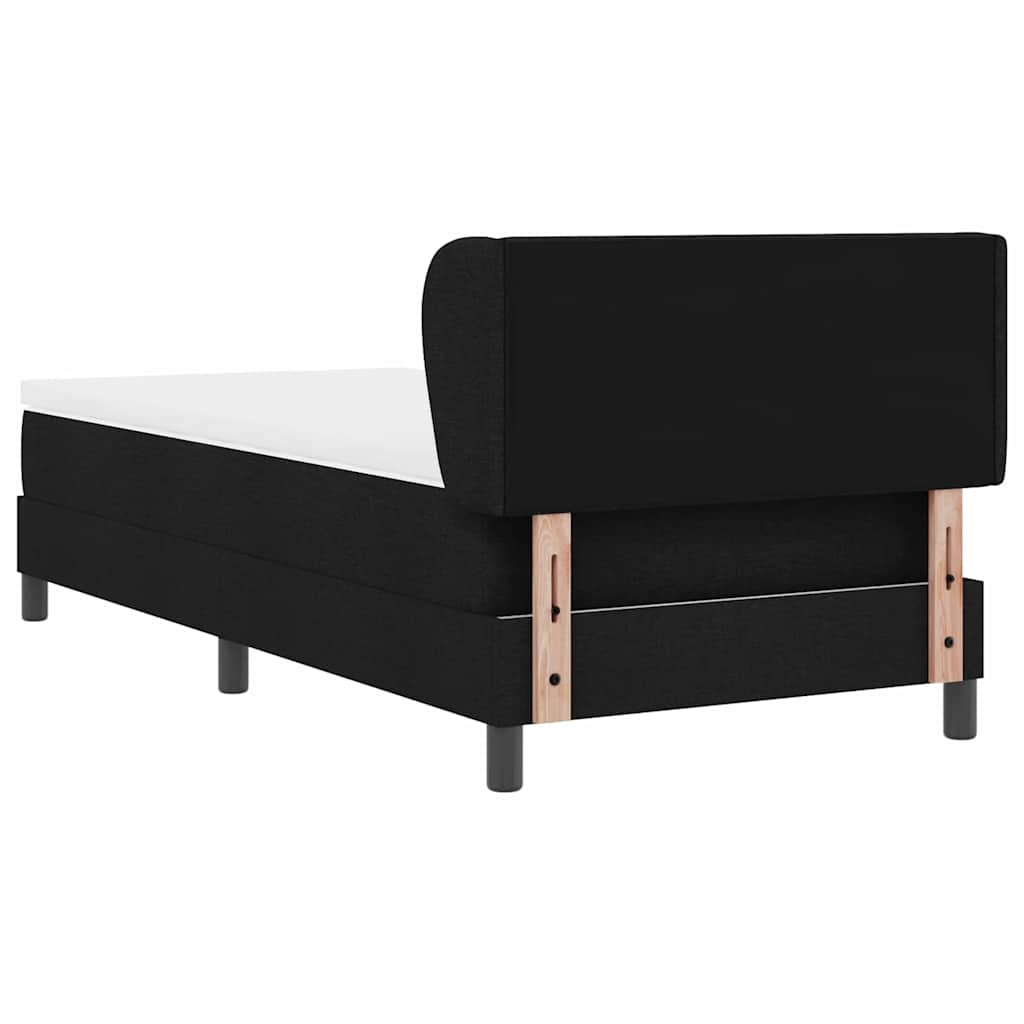 Boxspringbed met matras met hoofdeinde Zwart 90 x 200 cm Stof is nu te koop bij PeponiXL, paradijselijk wonen!