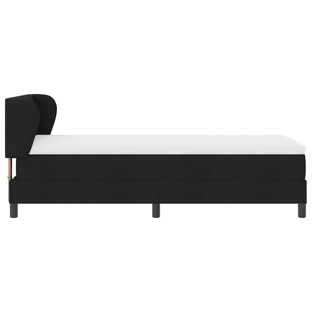 Boxspringbed met matras met hoofdeinde Zwart 90 x 200 cm Stof is nu te koop bij PeponiXL, paradijselijk wonen!