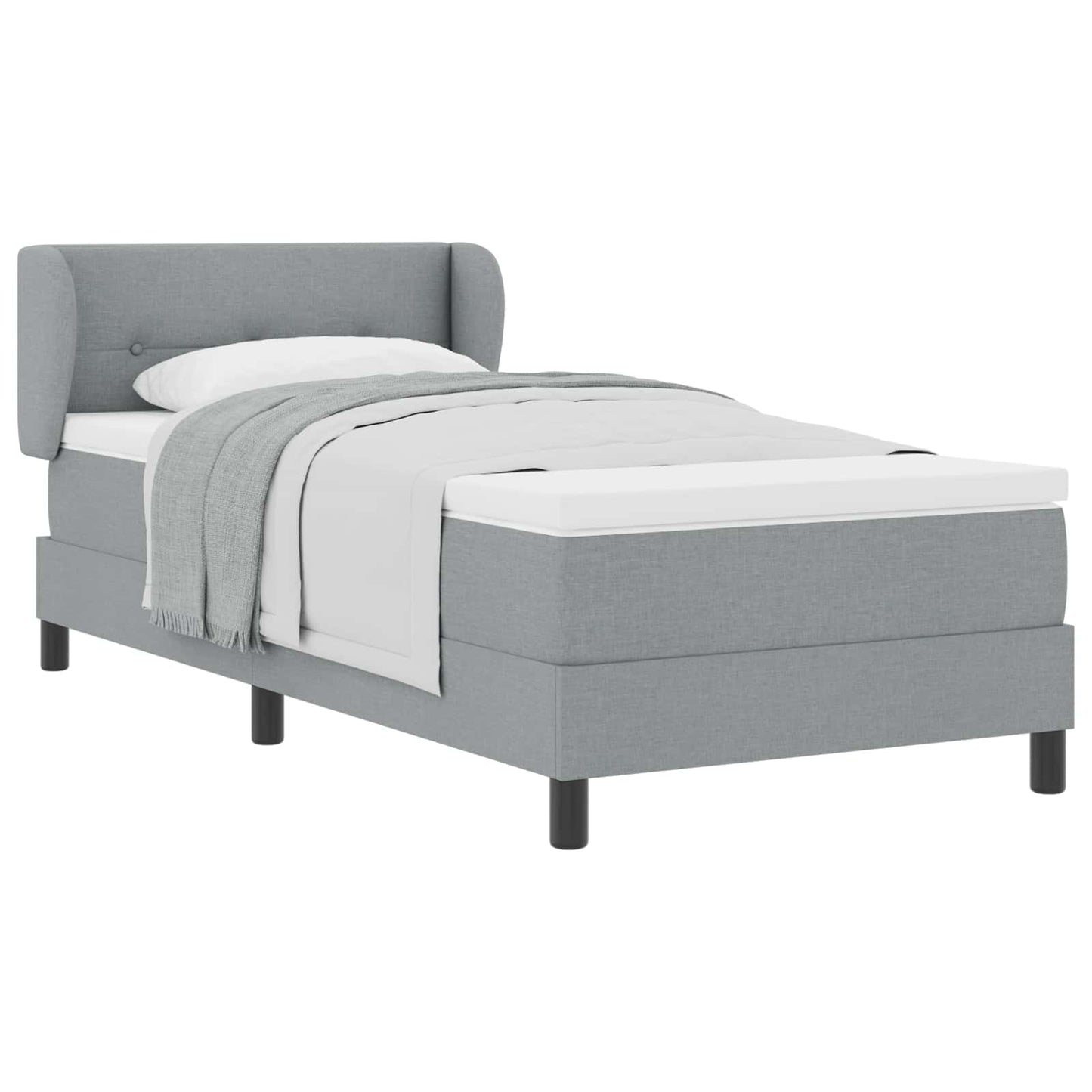 Boxspringbed met matras Lichtgrijs 100 x 200 cm Stof is nu te koop bij PeponiXL, paradijselijk wonen!