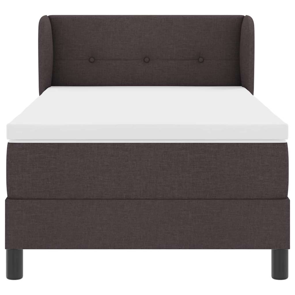 Boxspringbed met matras Donkerbruin 100 x 200 cm Stof is nu te koop bij PeponiXL, paradijselijk wonen!