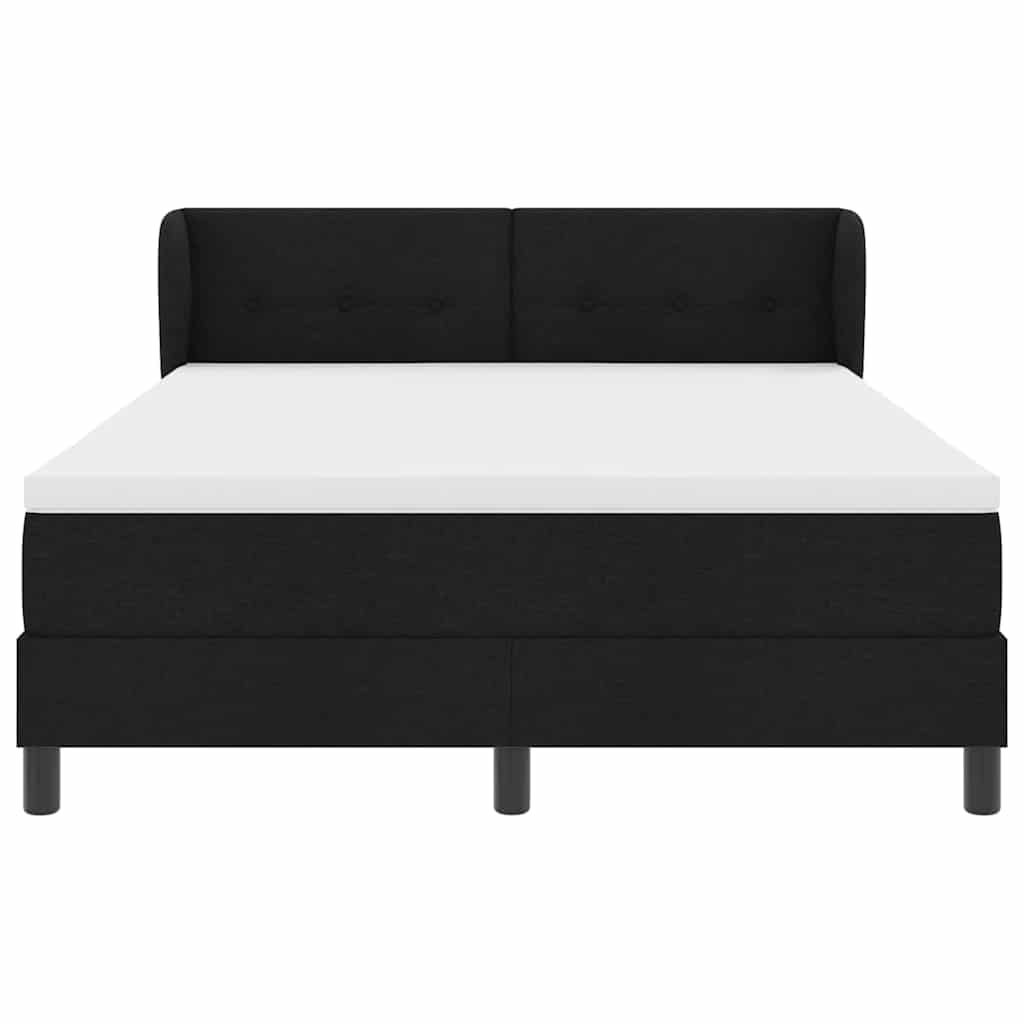 Boxspringbed met matras met hoofdeinde Zwart 140 x 190 cm Stof is nu te koop bij PeponiXL, paradijselijk wonen!