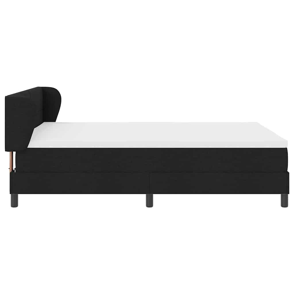 Boxspringbed met matras met hoofdeinde Zwart 140 x 190 cm Stof is nu te koop bij PeponiXL, paradijselijk wonen!