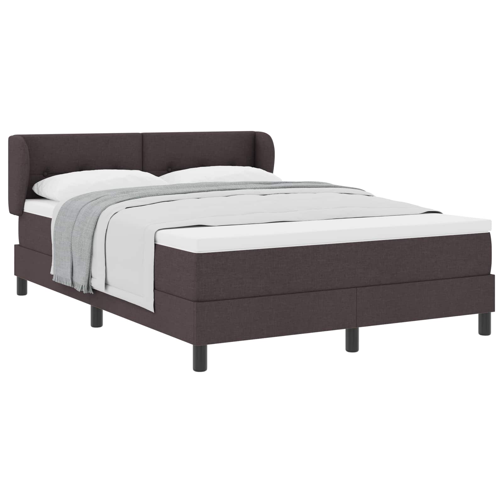 Boxspringbed met matras Donkerbruin 140 x 190 cm Stof is nu te koop bij PeponiXL, paradijselijk wonen!