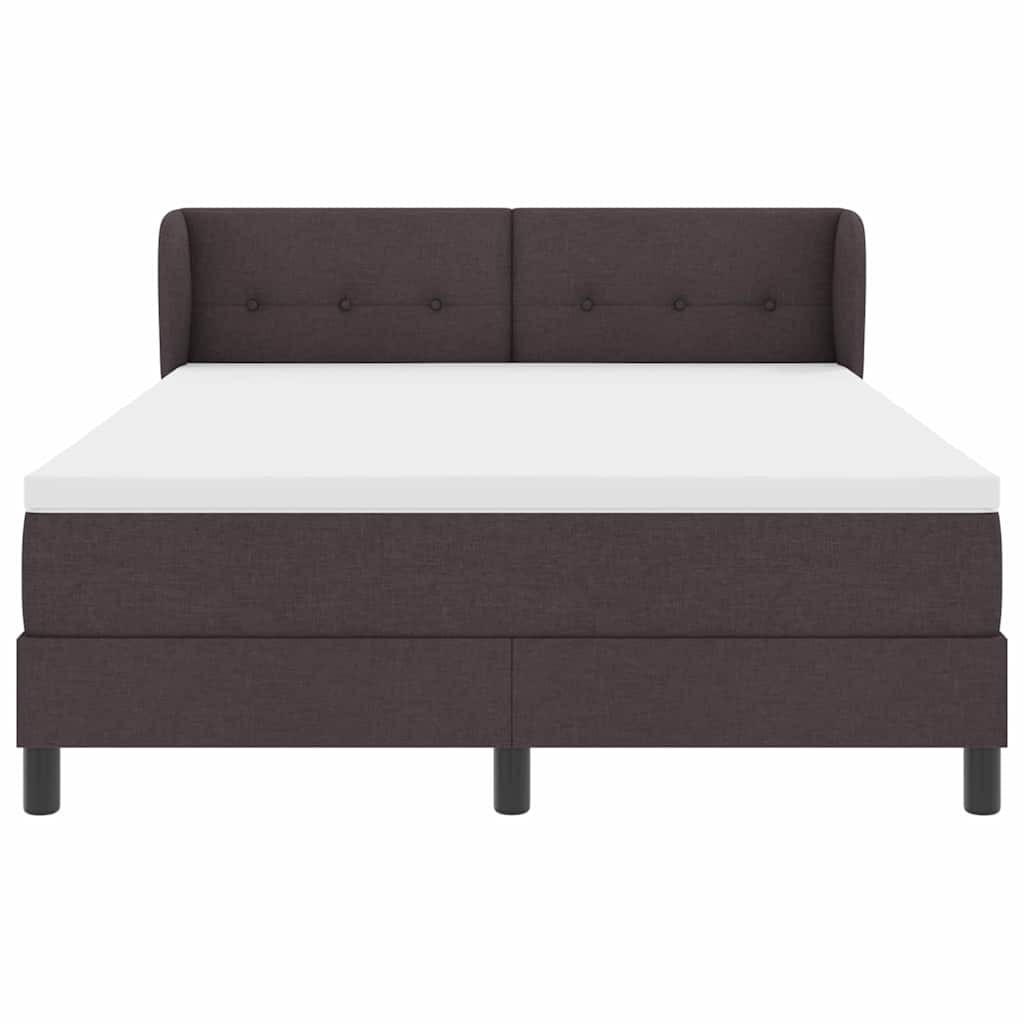 Boxspringbed met matras Donkerbruin 140 x 190 cm Stof is nu te koop bij PeponiXL, paradijselijk wonen!