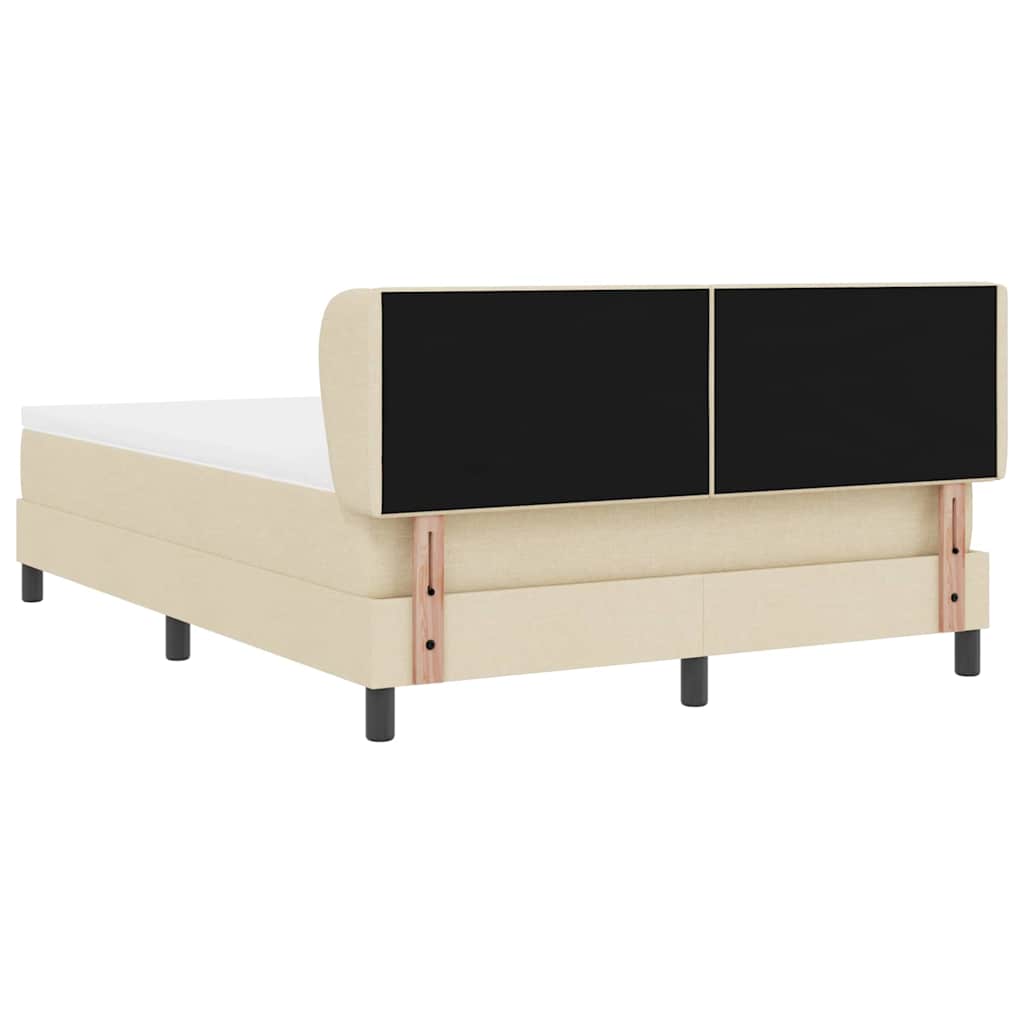 Boxspringbed met matras met hoofdeinde Crème 140 x 190 cm Stof is nu te koop bij PeponiXL, paradijselijk wonen!