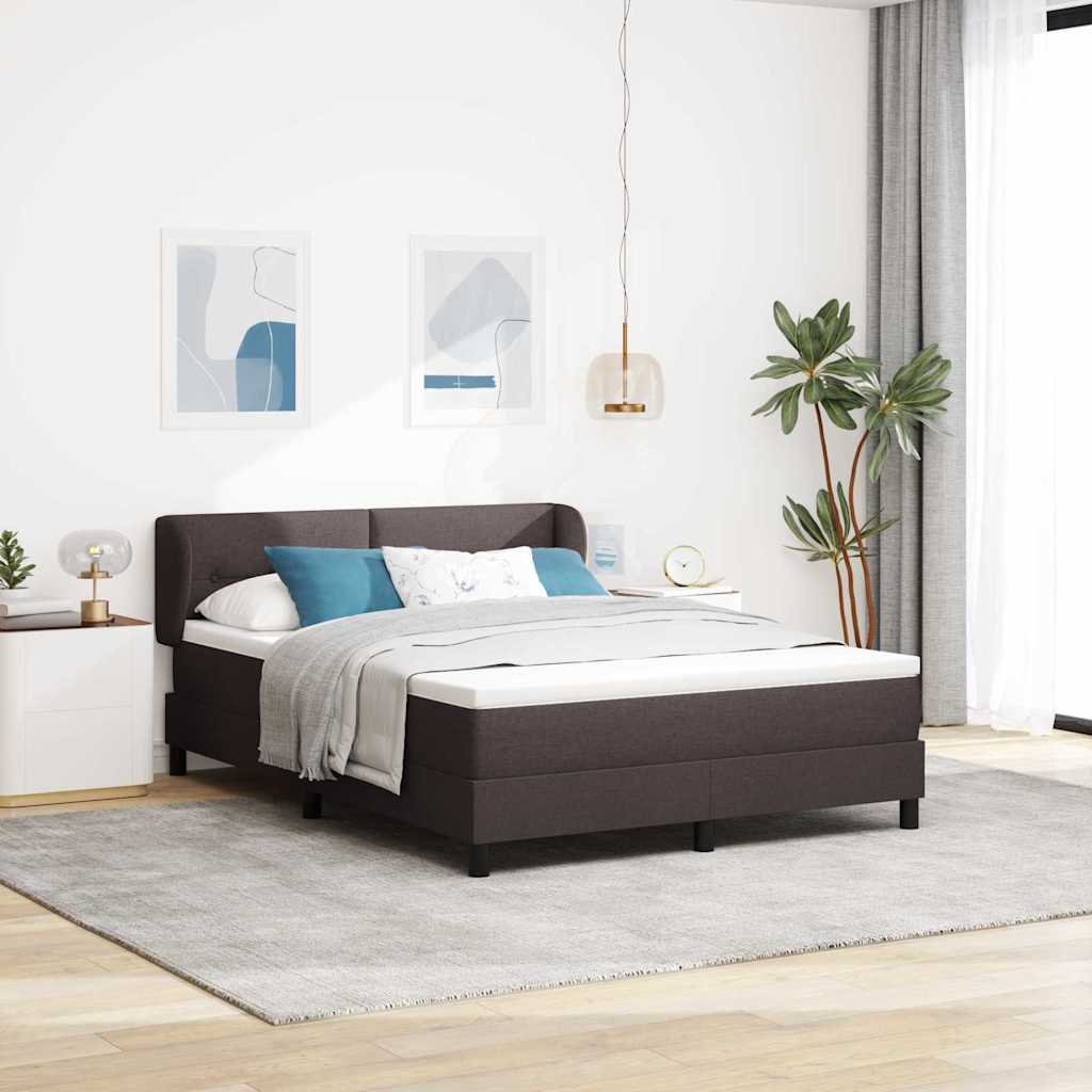 Boxspringbed met matras Donkerbruin 140 x 200 cm Stof is nu te koop bij PeponiXL, paradijselijk wonen!