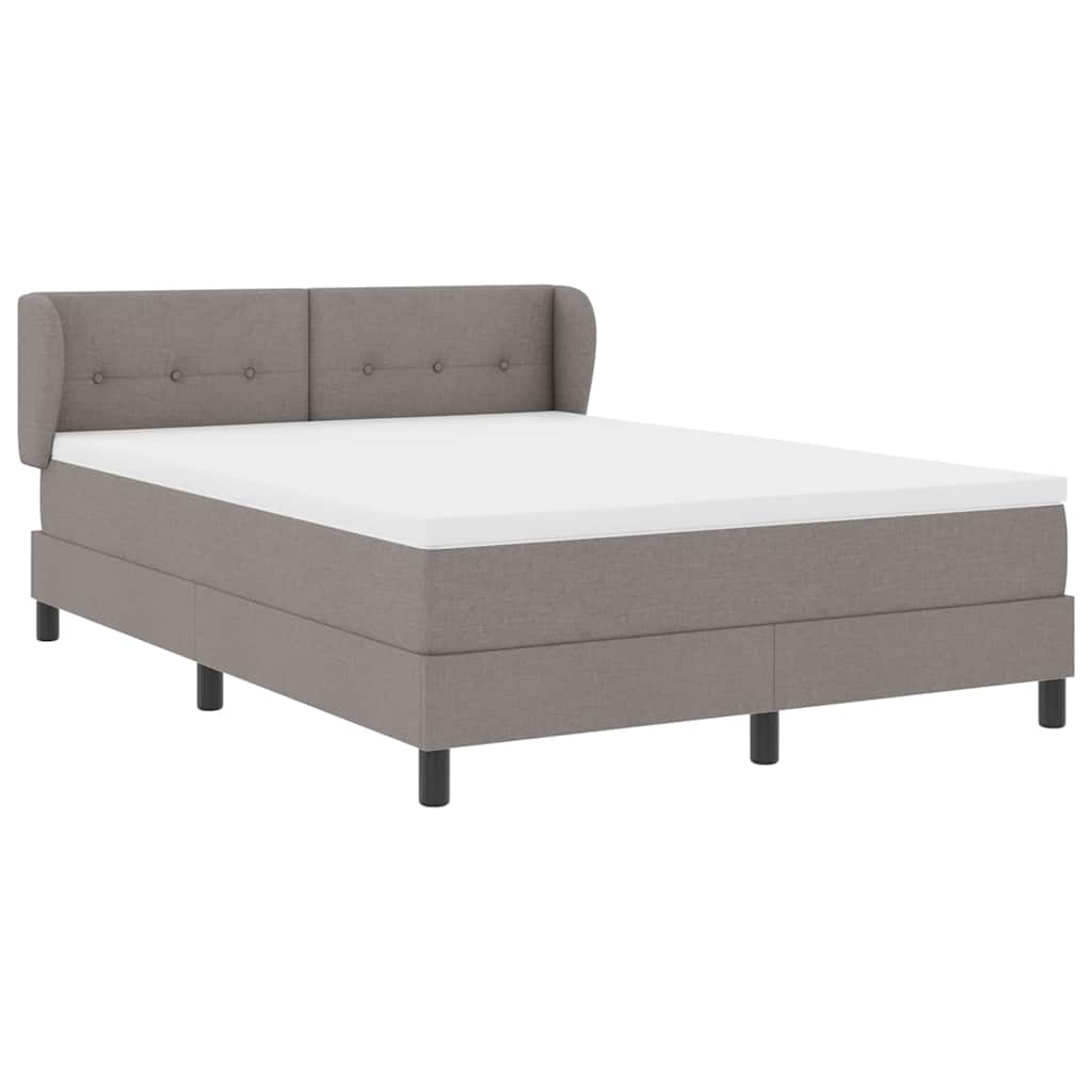 Boxspringbed met matras met hoofdeinde Taupe 140 x 200 cm Stof is nu te koop bij PeponiXL, paradijselijk wonen!