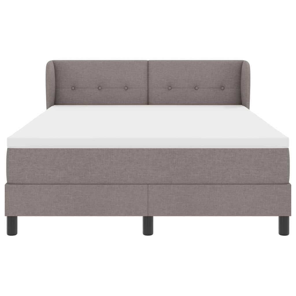Boxspringbed met matras met hoofdeinde Taupe 140 x 200 cm Stof is nu te koop bij PeponiXL, paradijselijk wonen!