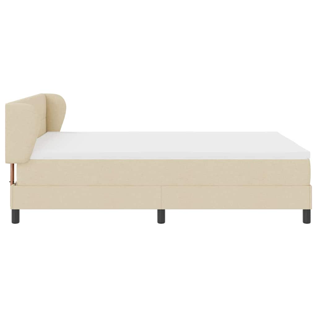 Boxspringbed met matras met hoofdeinde Crème 140 x 200 cm Stof is nu te koop bij PeponiXL, paradijselijk wonen!