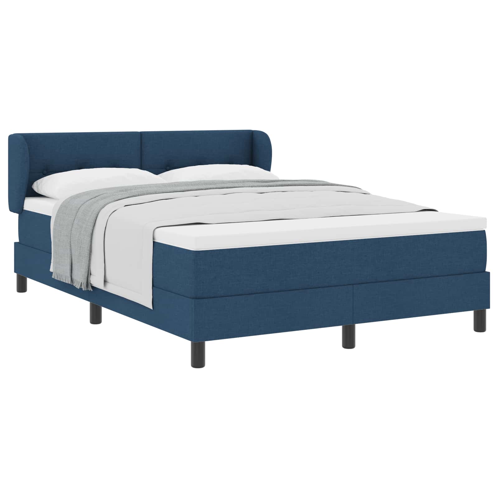 Boxspringbed met matras met hoofdeinde Blauw 140 x 200 cm Stof is nu te koop bij PeponiXL, paradijselijk wonen!