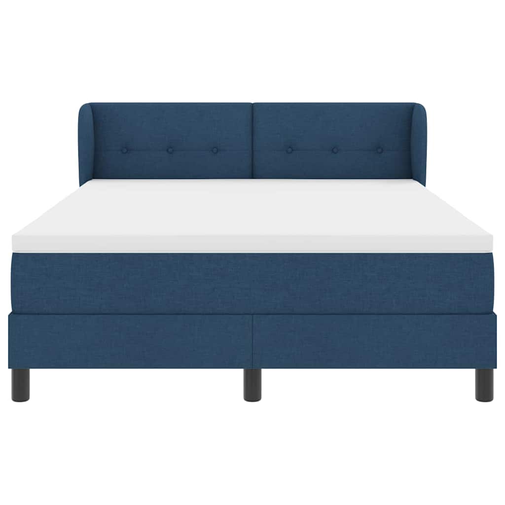Boxspringbed met matras met hoofdeinde Blauw 140 x 200 cm Stof is nu te koop bij PeponiXL, paradijselijk wonen!