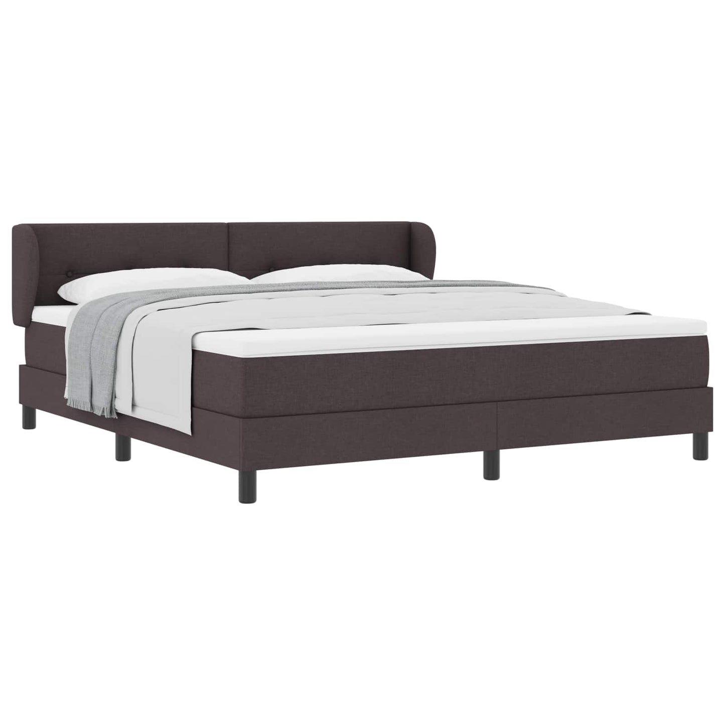 Boxspringbed met matras Donkerbruin 180 x 200 cm Stof is nu te koop bij PeponiXL, paradijselijk wonen!