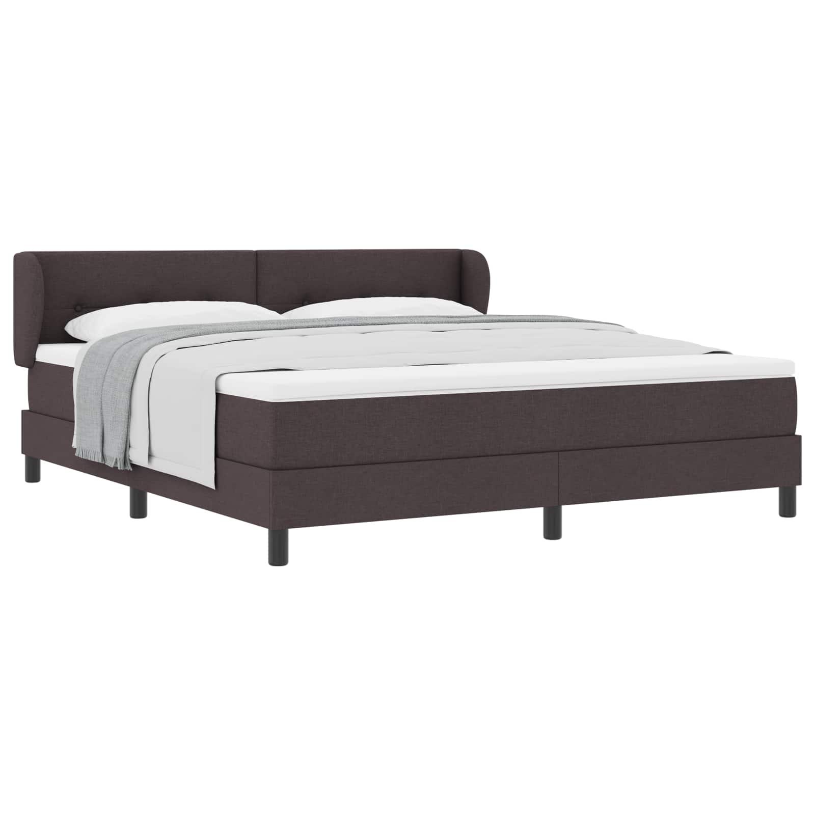 Boxspringbed met matras Donkerbruin 180 x 200 cm Stof is nu te koop bij PeponiXL, paradijselijk wonen!