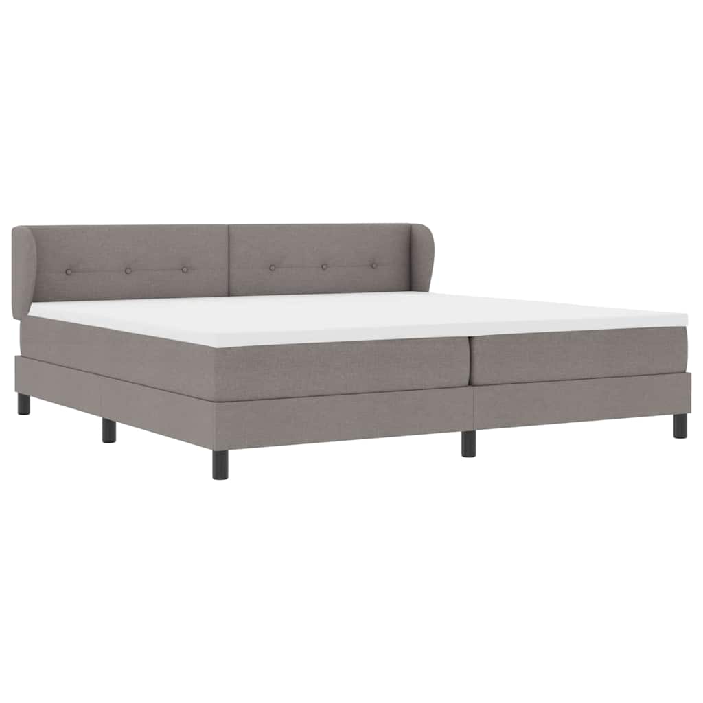 Boxspringbed met matras met hoofdeinde Taupe 200 x 200 cm Stof is nu te koop bij PeponiXL, paradijselijk wonen!