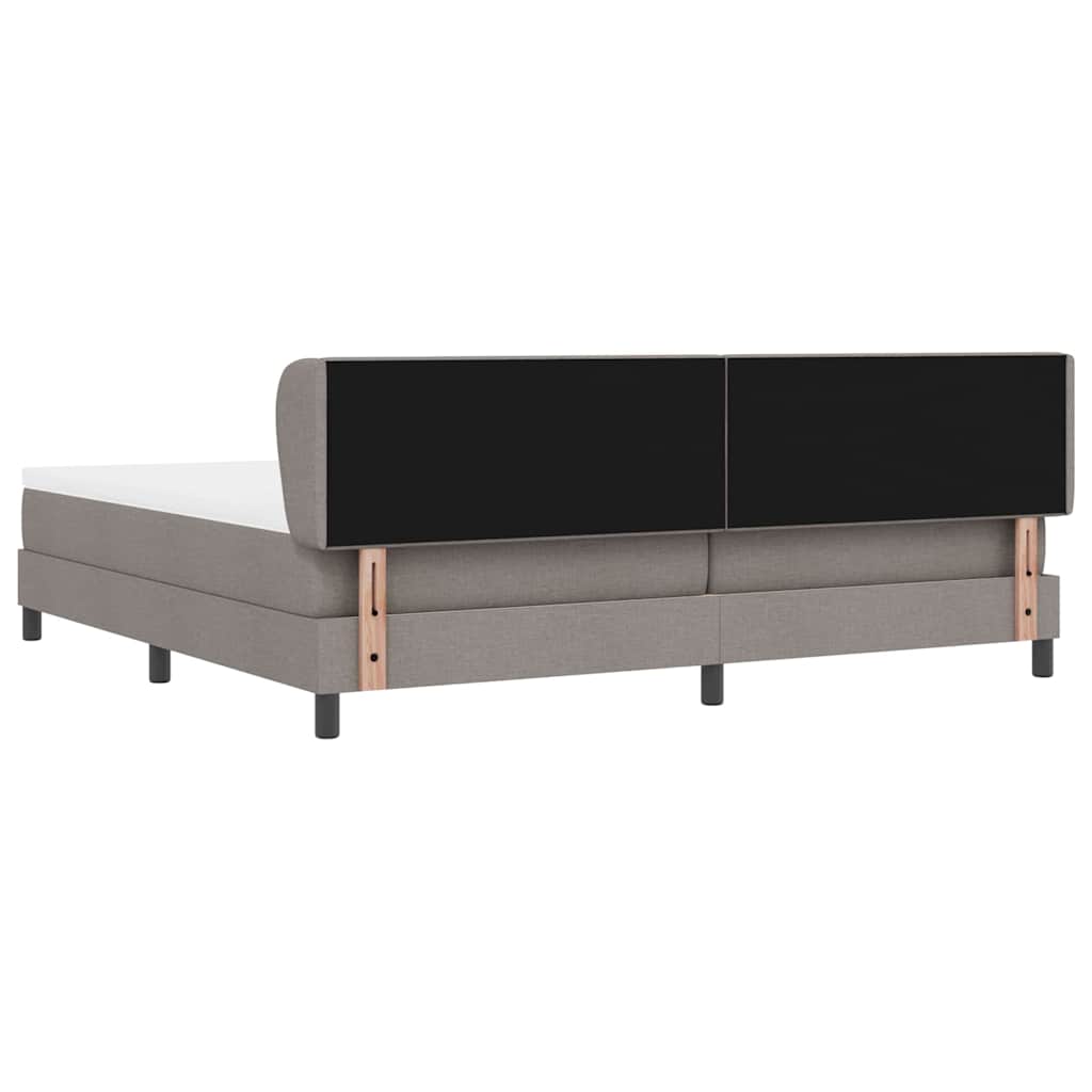 Boxspringbed met matras met hoofdeinde Taupe 200 x 200 cm Stof is nu te koop bij PeponiXL, paradijselijk wonen!