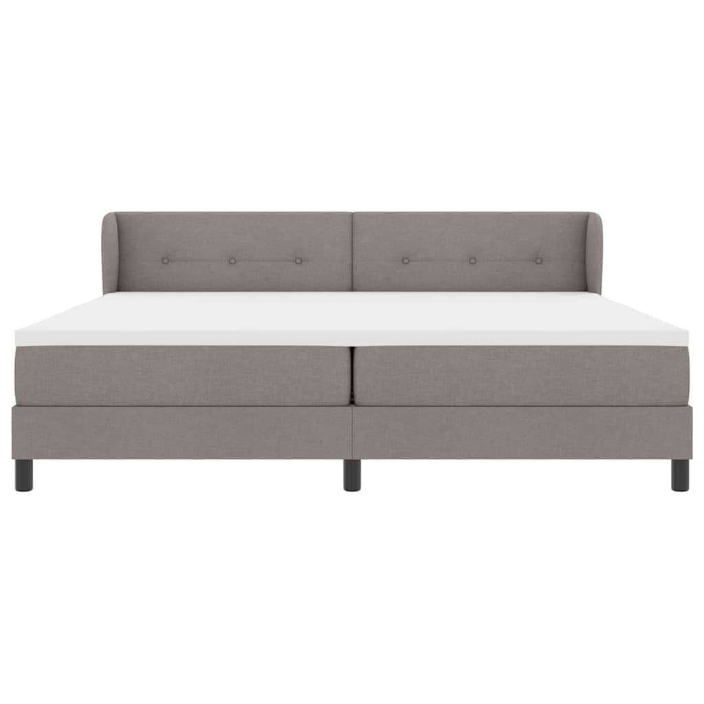 Boxspringbed met matras met hoofdeinde Taupe 200 x 200 cm Stof is nu te koop bij PeponiXL, paradijselijk wonen!