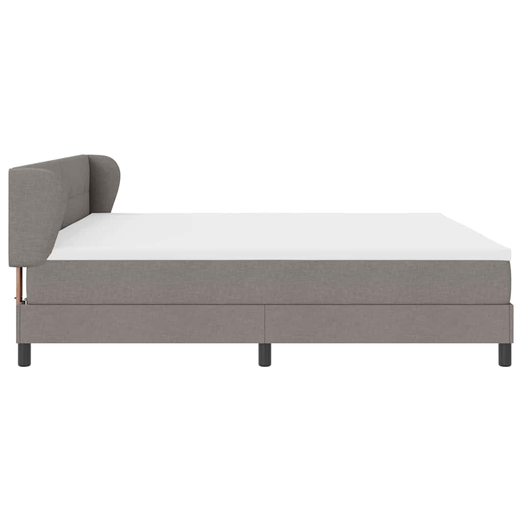 Boxspringbed met matras met hoofdeinde Taupe 200 x 200 cm Stof is nu te koop bij PeponiXL, paradijselijk wonen!