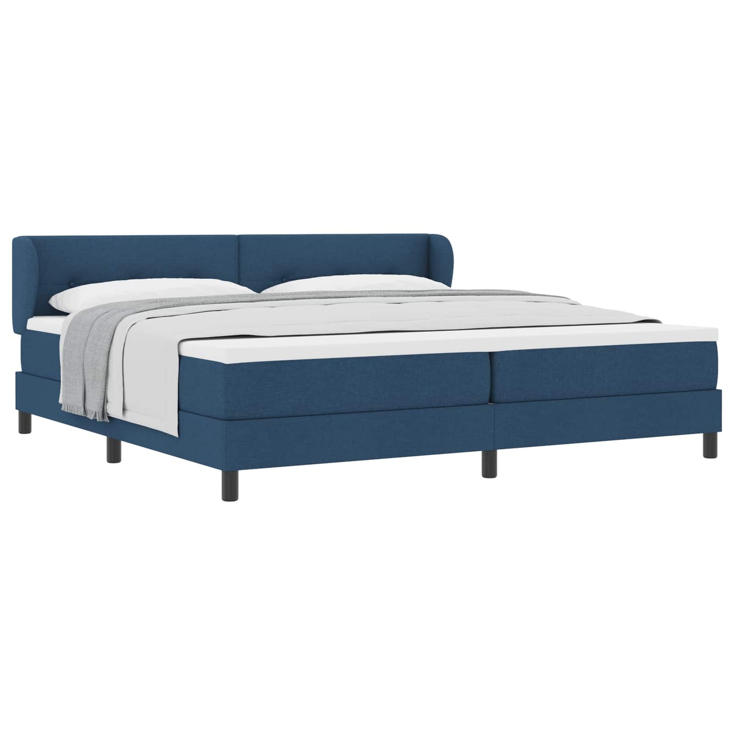 Boxspringbed met matras met hoofdeinde Blauw 200 x 200 cm Stof is nu te koop bij PeponiXL, paradijselijk wonen!