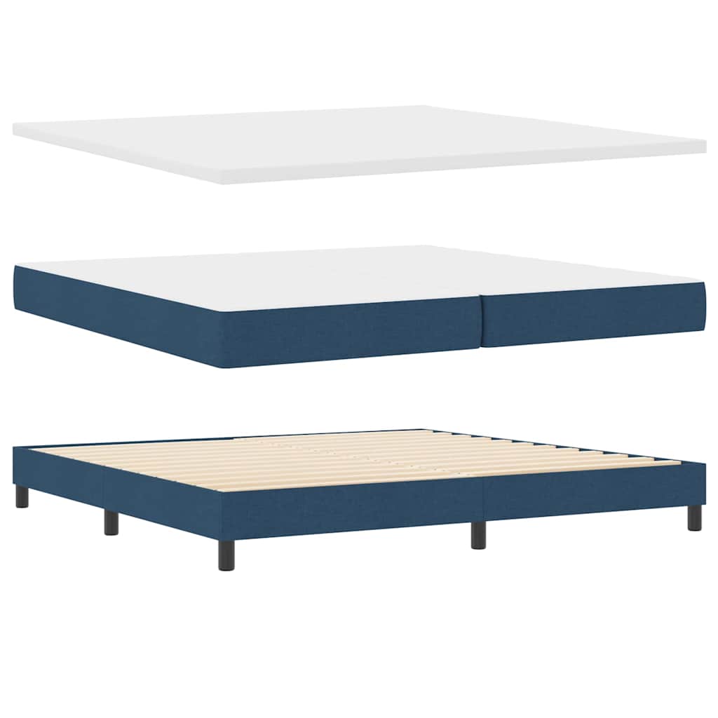 Boxspringbed met matras met hoofdeinde Blauw 200 x 200 cm Stof is nu te koop bij PeponiXL, paradijselijk wonen!