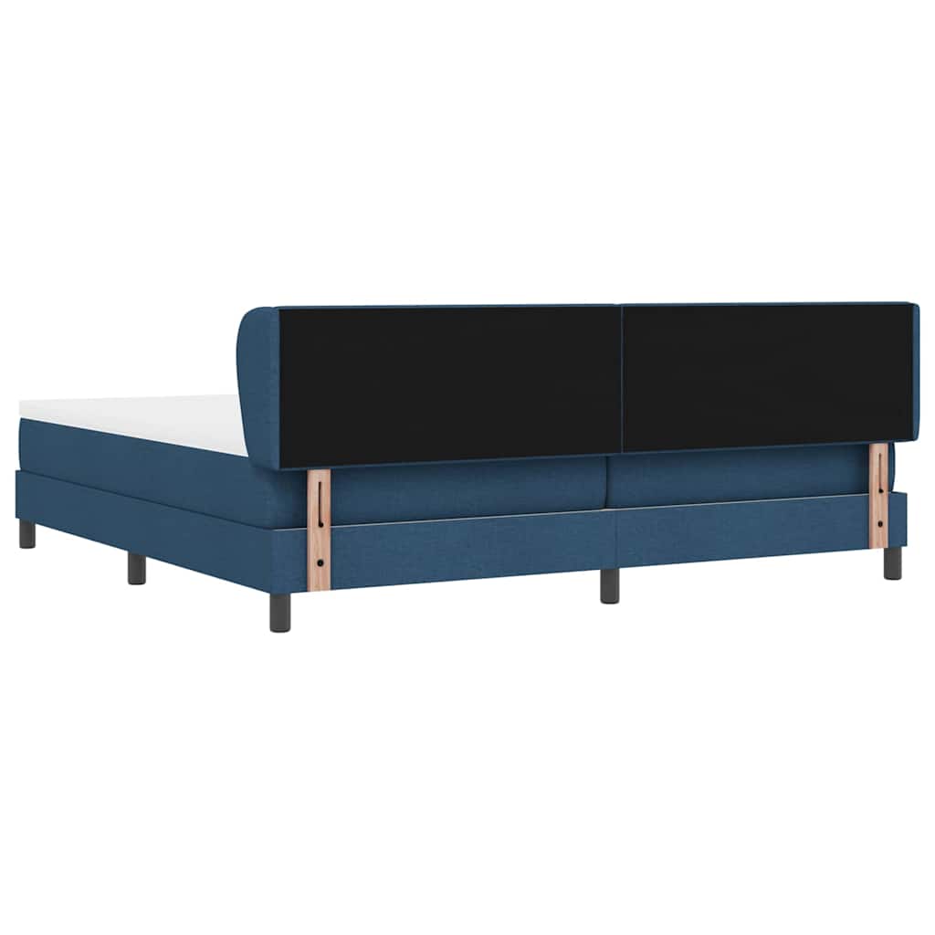 Boxspringbed met matras met hoofdeinde Blauw 200 x 200 cm Stof is nu te koop bij PeponiXL, paradijselijk wonen!