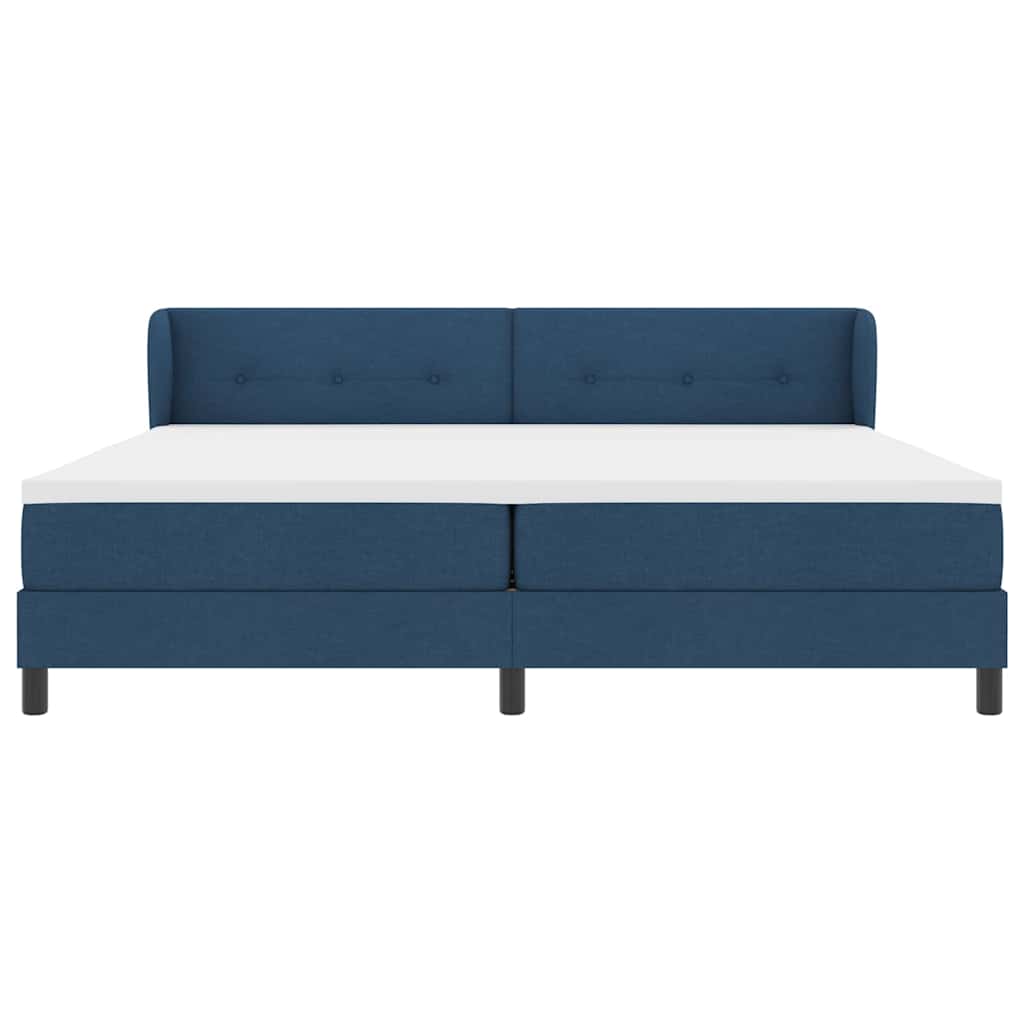 Boxspringbed met matras met hoofdeinde Blauw 200 x 200 cm Stof is nu te koop bij PeponiXL, paradijselijk wonen!