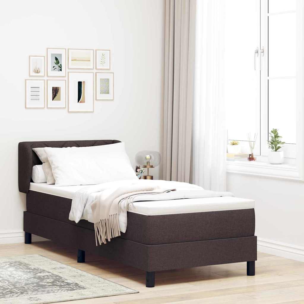 Boxspringbed met matras Donkerbruin 80 x 200 cm Stof is nu te koop bij PeponiXL, paradijselijk wonen!
