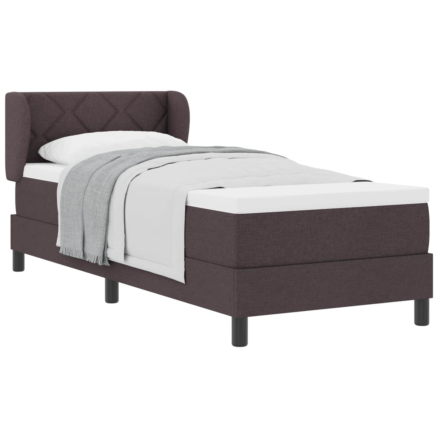 Boxspringbed met matras Donkerbruin 80 x 200 cm Stof is nu te koop bij PeponiXL, paradijselijk wonen!