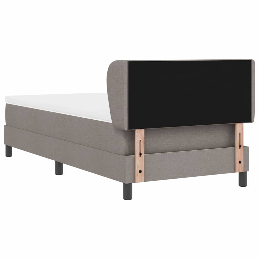 Boxspringbed met matras met hoofdeinde Taupe 90 x 190 cm Stof is nu te koop bij PeponiXL, paradijselijk wonen!