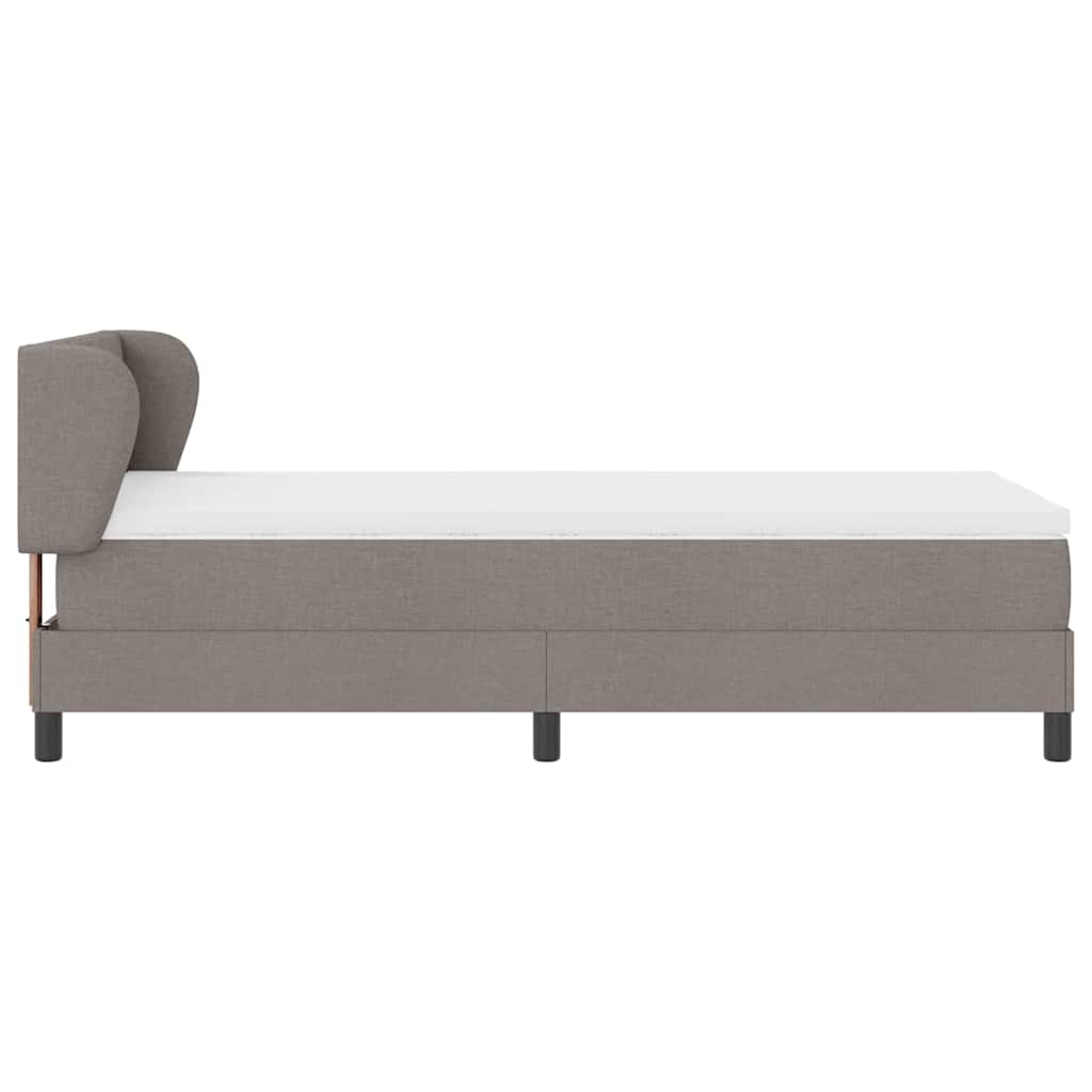 Boxspringbed met matras met hoofdeinde Taupe 90 x 190 cm Stof is nu te koop bij PeponiXL, paradijselijk wonen!