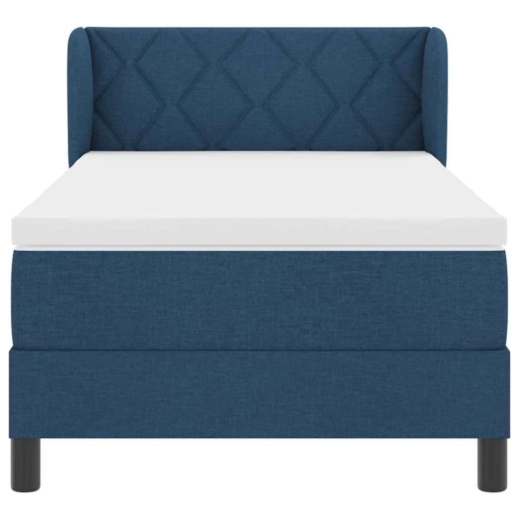 Boxspringbed met matras met hoofdeinde Blauw 90 x 190 cm Stof is nu te koop bij PeponiXL, paradijselijk wonen!