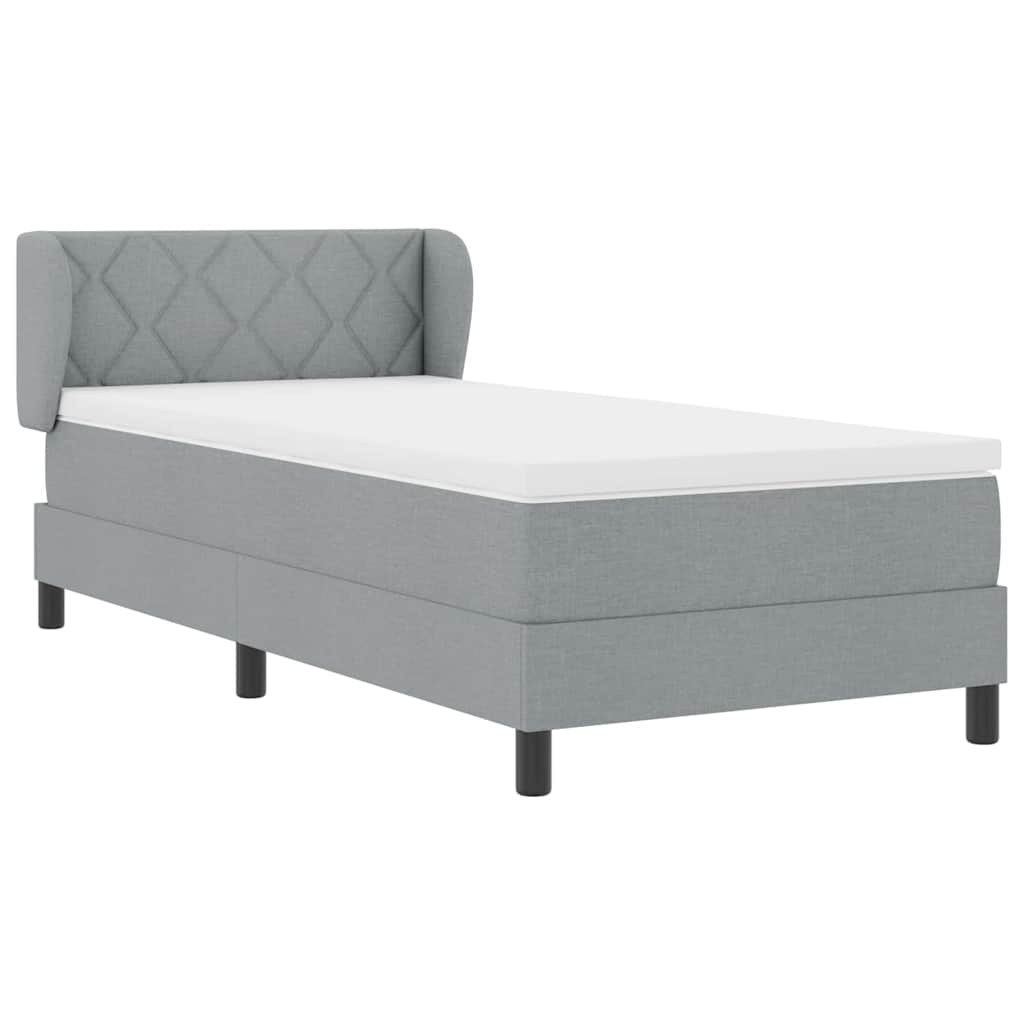 Boxspringbed met matras Lichtgrijs 90 x 200 cm Stof is nu te koop bij PeponiXL, paradijselijk wonen!